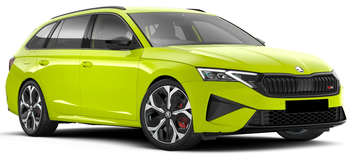 Зелена Škoda — автомобилна илюстрация